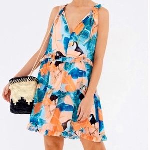 FARM RIO (RARE) Tropical forest mini dress size small